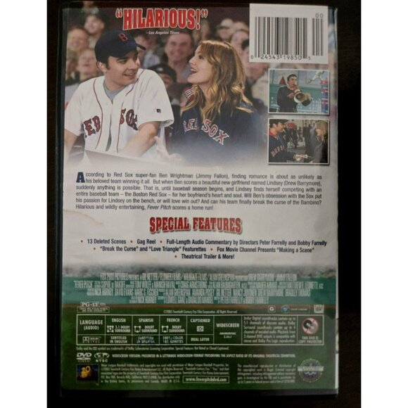 Fever Pitch DVD Widescreen Drew Barrymore & Jimmy Fallon Romantic Comedy - Picture 2 of 2
